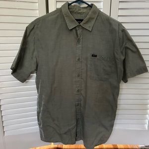 Brixton Button-Up Short-Sleeve Mens Shirt Sage Green Medium